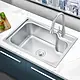 Turkish Stainless Steel Kitchen Sink 68 × 45 cm, 0.8 mm, A5 with Al Aseel AS91 Waste - Image 1