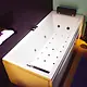 Milano Rectangular Jacuzzi 170 × 75 cm, 1 System 8-Jet Chrome, Front Panel Only, with Strainer and Pillow, White - Image 1