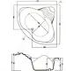 El Tib Victoria Jacuzzi Bathtub 130 × 130 cm, 1-System Massage with Panel, White - Image 4