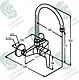 Kludi Polaris Wall-Hung Kitchen Mixer with High Round Spout RAK10028SU, Chrome - Image 2