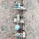 Turkish Aluminum 3-Tier Bathroom Corner Shelf with Movable Shelf N29 (Grey) - Image 1