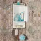 Turkish Steam Bathroom Corner Cabinet, Single Door + Bottom Shelf, Transparent White, Code S05 - Image 1