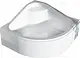 Shower Tray 90 × 90 × 30 cm with 45 cm Front Seat Code GA 707 with Side Panel, White - Image 2
