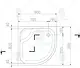 Shower Tray 90 × 90 × 30 cm with 45 cm Front Seat Code GA 707 with Side Panel, White - Image 3