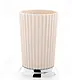 Primanova Turkish 5-Piece Bathroom Accessories Set, Ribbed Beige Round with Silver Frame, Code SAS08 - Image 3