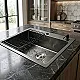 Korgi PK 6050 BL HN Handmade Stainless Steel Kitchen Sink, Black, 60 × 50 cm, 23 cm Depth with Dish Drainer, Soap Dispenser and 3-inch Drain Set - Image 1