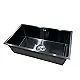Steel Tech 7545US Handmade Kitchen Sink, Black, 75 × 45 cm with 3-inch Drain Set - Image 2