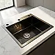 Steel Tech 5545TS Handmade Kitchen Sink, Black, 55 × 45 cm with 3-inch Drain Set and 3 Holes - Image 1