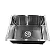 Steel Tech 5545US Handmade Kitchen Sink, Chrome, 55 × 45 cm with 3-inch Drain Set - Image 3