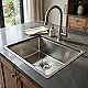 Steel Tech 5545US Handmade Kitchen Sink, Chrome, 55 × 45 cm with 3-inch Drain Set - Image 1