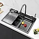 Smart Home Steel Tech 7545TB-5 Handmade Kitchen Sink, Black, 75 × 46 cm, 5 Buttons with Accessories - Image 6