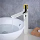 Round Military Basin Mixer, Silver × Gold (FY17169HCG) - Image 1
