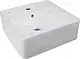 Mica Vit Zero Oval Countertop Basin, Square 40 cm, White, with Mixer Hole - Image 1