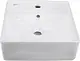 Mica Vit Zero Oval Countertop Basin, Square 40 cm, White, with Mixer Hole - Image 2
