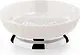Primanova Turkish 5-Piece Ribbed Round Bathroom Accessories Set, White with Silver Frame, Code SAS08 - Image 3