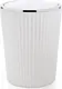Primanova Turkish 5-Piece Ribbed Round Bathroom Accessories Set, White with Silver Frame, Code SAS08 - Image 7
