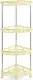 Primanova M-N44-01 4-Tier Acrylic Floor Corner Shelf, Beige with Stainless Steel Posts - Image 1
