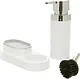 Primanova E43 Kitchen Soap Dispenser with Cleaning Brush, White - Image 3