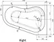 Look Right-Hand Bathtub 150 × 100 cm with Right Panel, White - Image 4