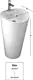 Sanipure Onda One-Piece Freestanding Floor Basin 90 × 48 × 50 cm with Drain and Overflow, White - Image 3