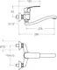 Aquanova Fly 55 EG 5507 CC Wall-Mounted Kitchen Mixer, Single Lever with Ceramic Cartridge, Chrome - Image 2