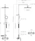 Titanium Shower Column 2 × 1 with Mixer 1878rp240, Shower Head and Handset, Chrome - Image 3