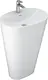 Sanipure Congo Floor-Standing Solid Surface Basin, 60 × 38 × 90 cm, White - Image 1