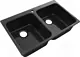High Stone Matte Black Granite Kitchen Sink, Code 310, Double Bowl, 50 × 84 cm, Mixer Hole and Two 3-inch Drains - Image 2