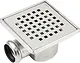 Genebre 21011 Square Stainless Steel Drain 15 × 15 cm with Stainless Steel Cover, Imported Spanish Made - Image 1