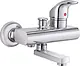 Gold Elite 3010 Bath Mixer with Control Handle and Shower Head, Chrome - Image 1