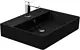 Sanipure Kepler Countertop Basin with Overflow and Mixer Hole, 60 × 47 cm, Black - Image 1