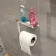 Stainless Steel Toilet Paper Holder with Shelf, Silver (f2-03-02S) - Image 1