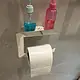 Stainless Steel Toilet Paper Holder with Shelf, Silver (f2-03-02S) - Image 2