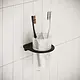 Stainless Steel Toothbrush Holder with Cup, Black (tbh-01-01s) - Image 1