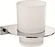 Toothbrush Holder with Cup, Silver Stainless Steel (tbh-01-02s) - Image 1