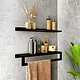 Banox 2-Piece Aluminum Bathroom Set (Shelf + Towel Holder with Shelf) (shc-05-01a), Black - Image 1