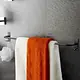 Banox Single Stainless Steel Towel Holder with Hooks, Black (th-01-01S) - Image 1