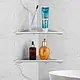 2-Tier Stainless Steel Corner Shelf Set, Silver (2co-01-02S) - Image 2
