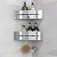 Stainless Steel 2-Tier Corner Rack, Silver (co-03-02S) - Image 1
