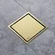 Pura FD-61-DG Stainless Steel Floor Drain 20 × 20 cm with Plastic Neck, Gold - Image 1