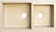 High Stone Granite Kitchen Sink Code 311, Double Bowl 50 × 86 cm, Mixer Hole and Two 3 inch Drains, Beige - Image 1