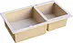 High Stone Granite Kitchen Sink Code 311, Double Bowl 50 × 86 cm, Mixer Hole and Two 3 inch Drains, Beige - Image 2