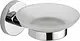 Infinity 1539C Glass Soap Dish with Stainless Steel Holder, Chrome - Image 1