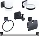 طقم اكسسوارات دريم DR 8600 B اسود استانلس ستيل عدد 6 قطع