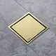 Pura Stainless Steel Shower Drain with Plastic Neck, 15 × 15 cm, Gold FD-61-15 - Image 1