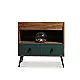 Floor-Standing Bathroom Vanity Unit, HPL Counter Wood, Mocha Wood Brown × Olive Green MUCCA-80CM-10491-2271, 80 cm, 2 Drawers and Open Space
