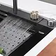 Smart Handmade Kitchen Sink 75 × 45 cm with Pump and Filter Tap, Black - Image 2