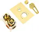 Global Standard Peral GSS 3603 GP Concealed Bath Mixer, 3 Outlets, Body and Trim with Handle and Diverter, Gold - Image 2