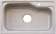 High Stone 304 Granite Kitchen Sink 45 × 72 cm, 21 cm Depth with Mixer Hole and 4 inch Drain, Light Grey Marble Effect - Image 1
