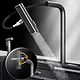 Smart Stainless Steel Kitchen Sink 75 × 46 cm, 4-Button with Swivel Mixer and Bidet Spray, Grey - Image 4